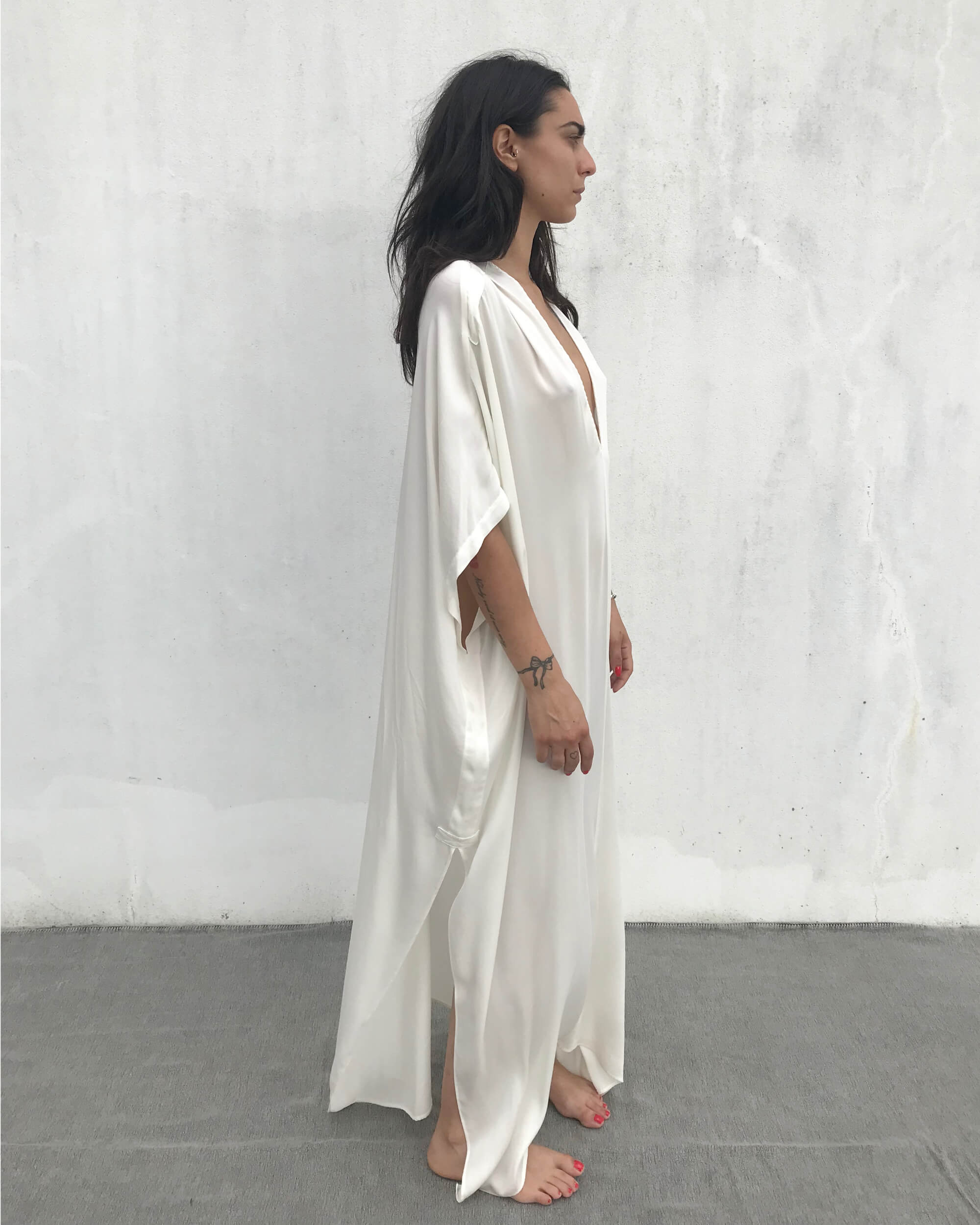 Cotton Kaftan Maxi Dress White Linen Kaftan Dress Women's Boho